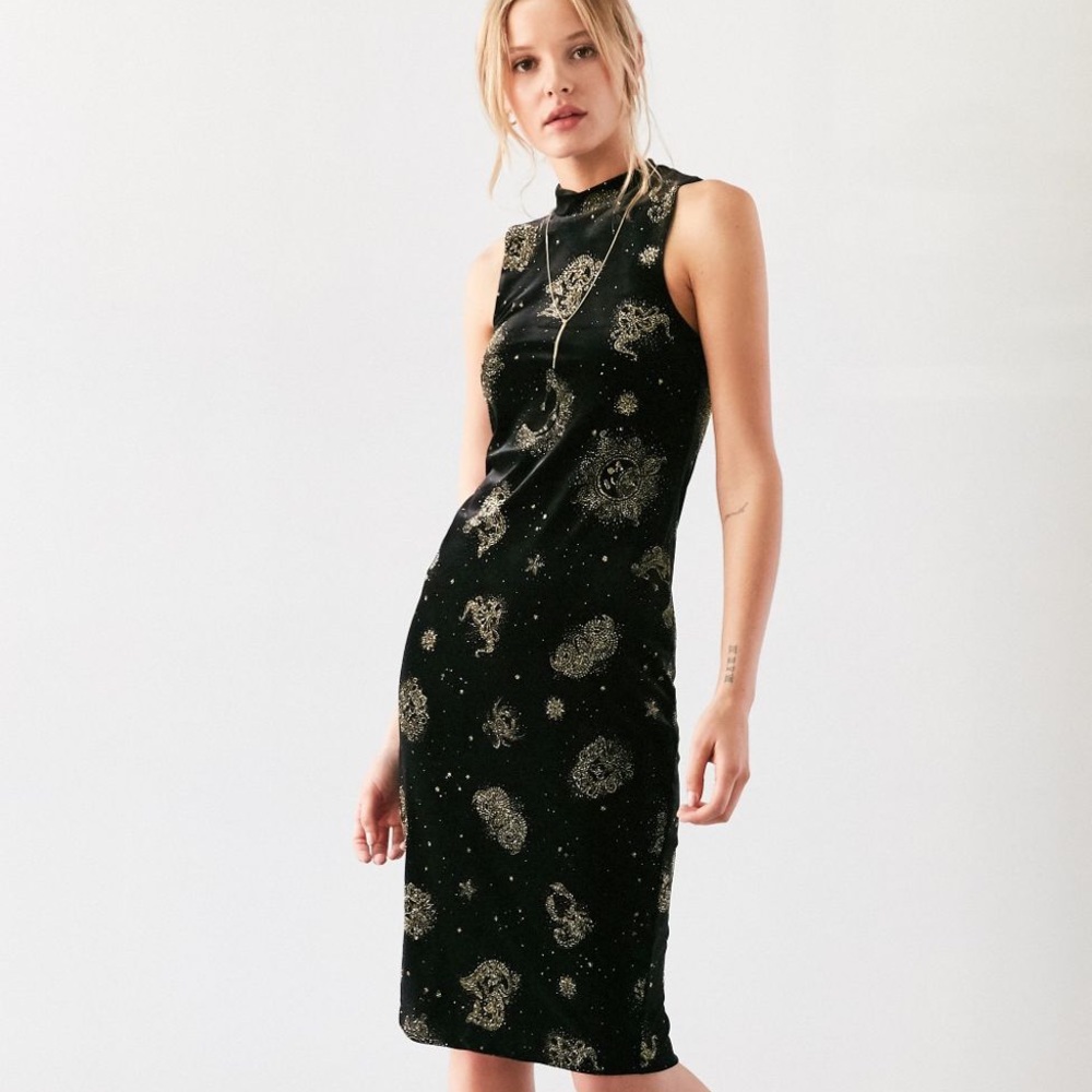 Urban Outfitter Ecote Velvet Zodiac Dress